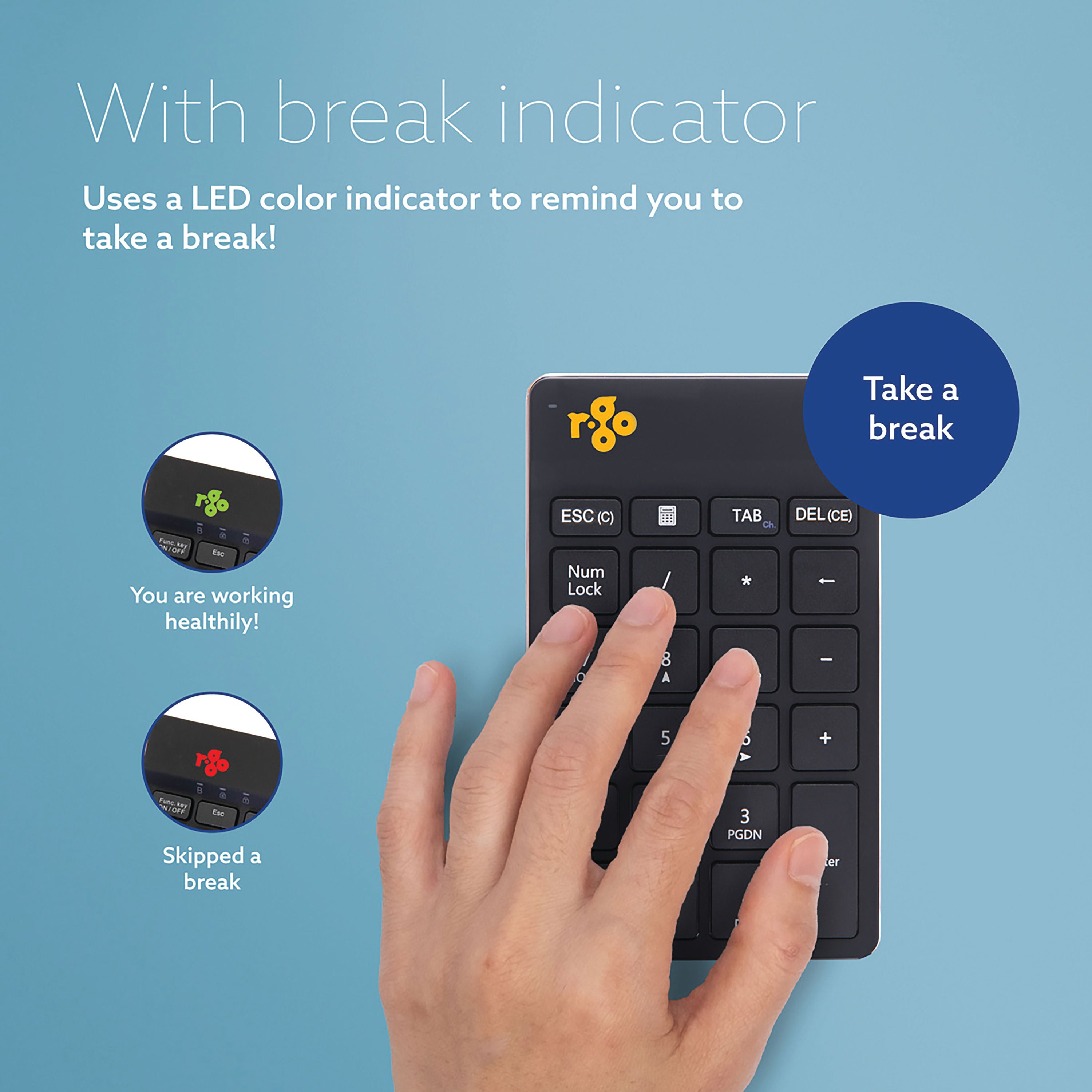 R-Go Numpad Break Numeric Keypad Wireless Black RGOCONMWLBL_4