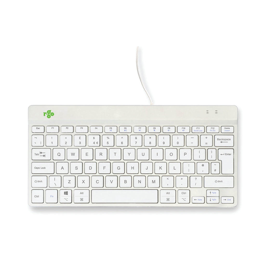 R-Go Compact Break Keyboard Wired White UK QWERTY RGOCOUKWDWH