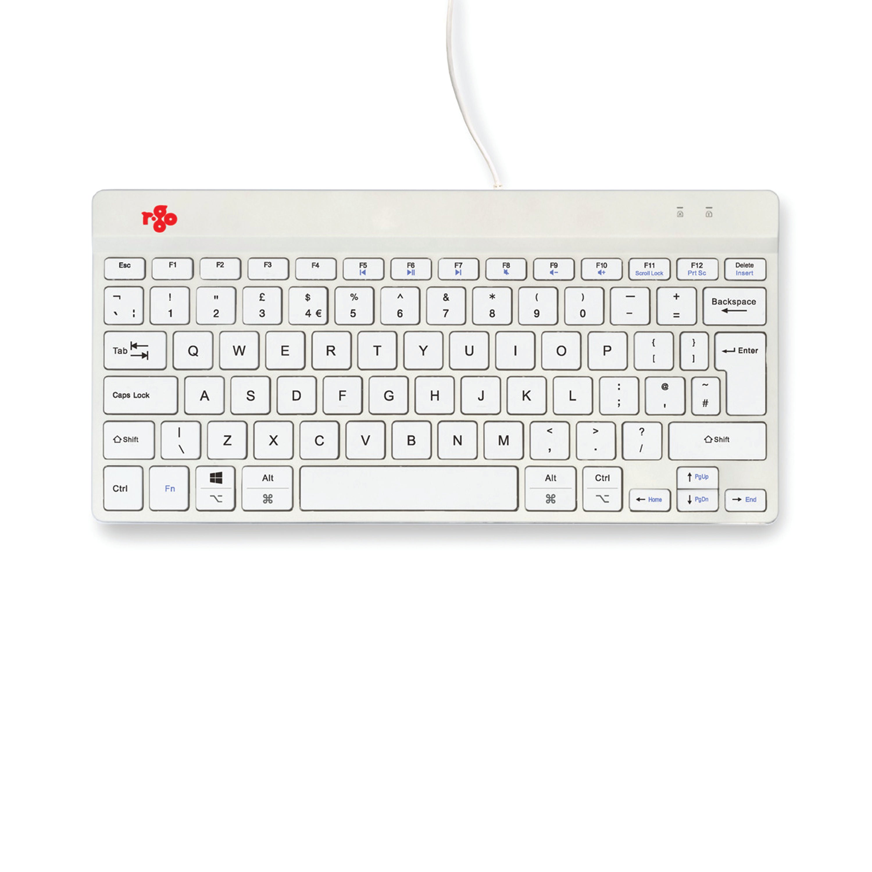 R-Go Compact Break Keyboard Wired White UK QWERTY RGOCOUKWDWH_4