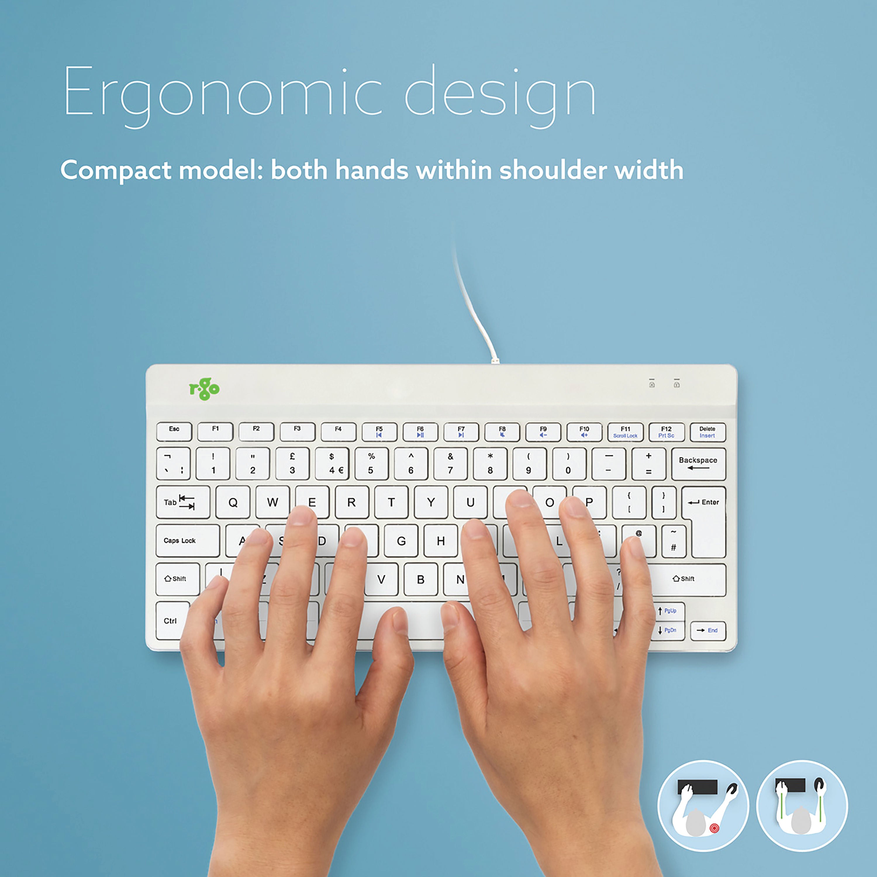 R-Go Compact Break Keyboard Wired White UK QWERTY RGOCOUKWDWH_5