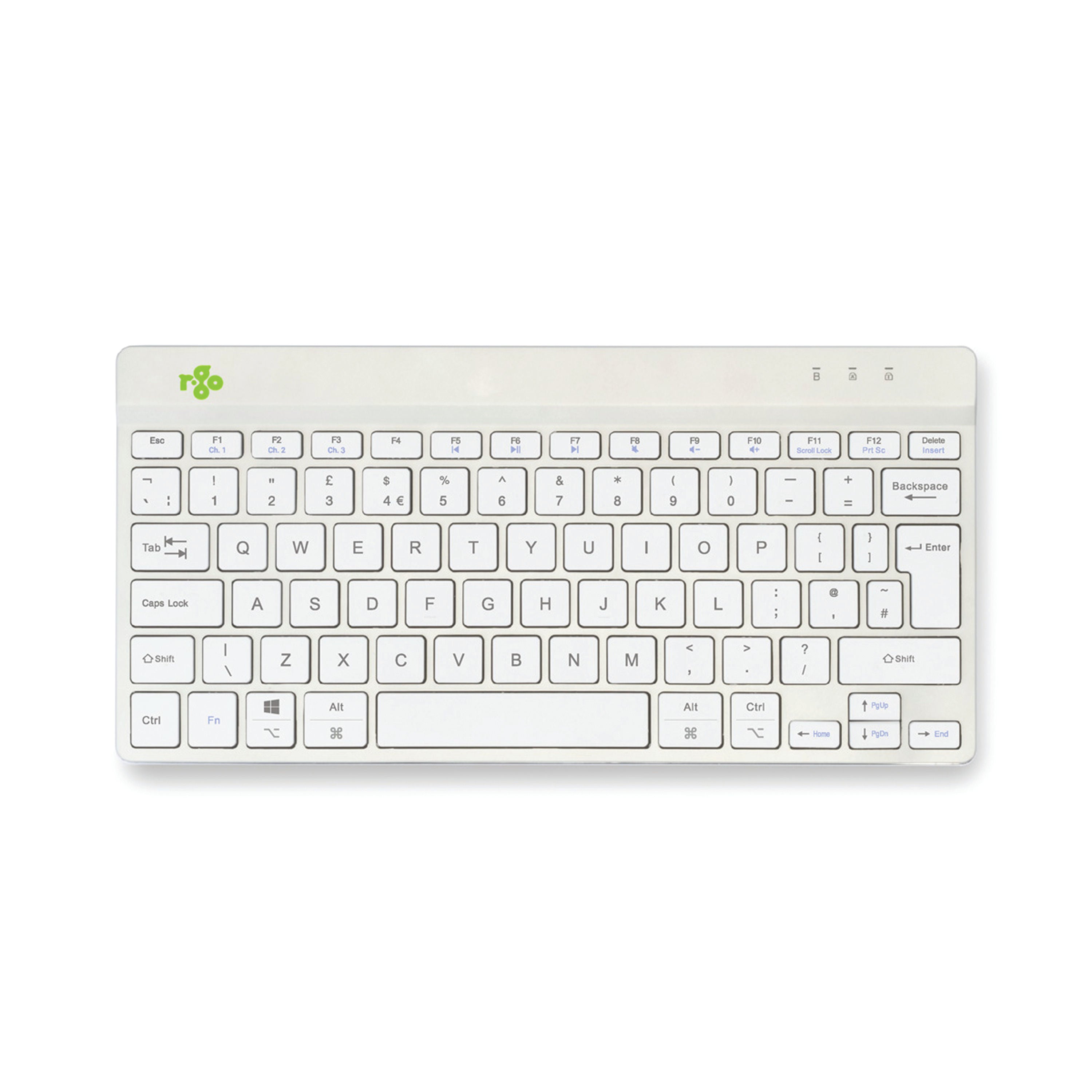 R-Go Compact Break Keyboard Wireless White UK QWERTY RGOCOUKWLWH