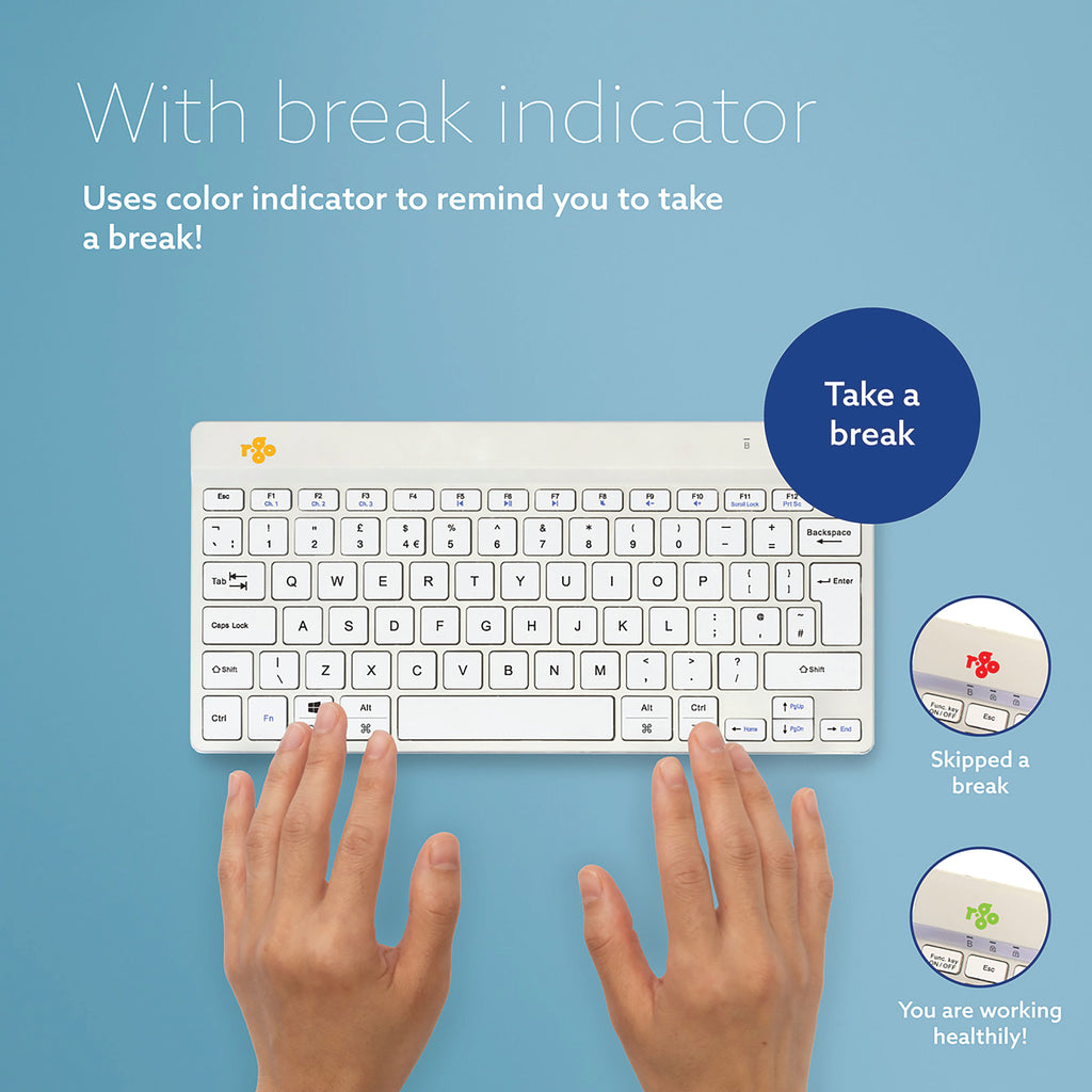 R-Go Compact Break Keyboard Wireless White UK QWERTY RGOCOUKWLWH_5