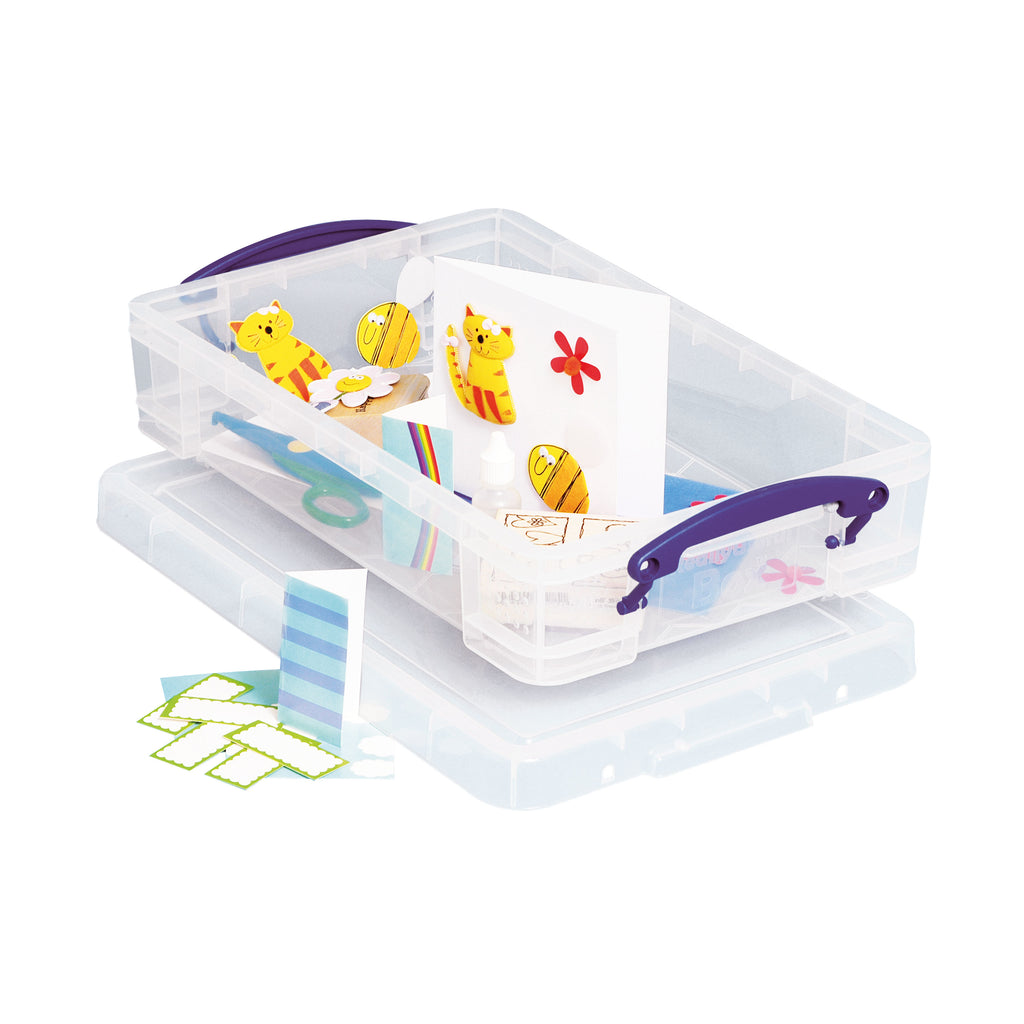 Really Useful 4L Plastic Storage Box with Lid 395x255x80mm Clear KING4C_2