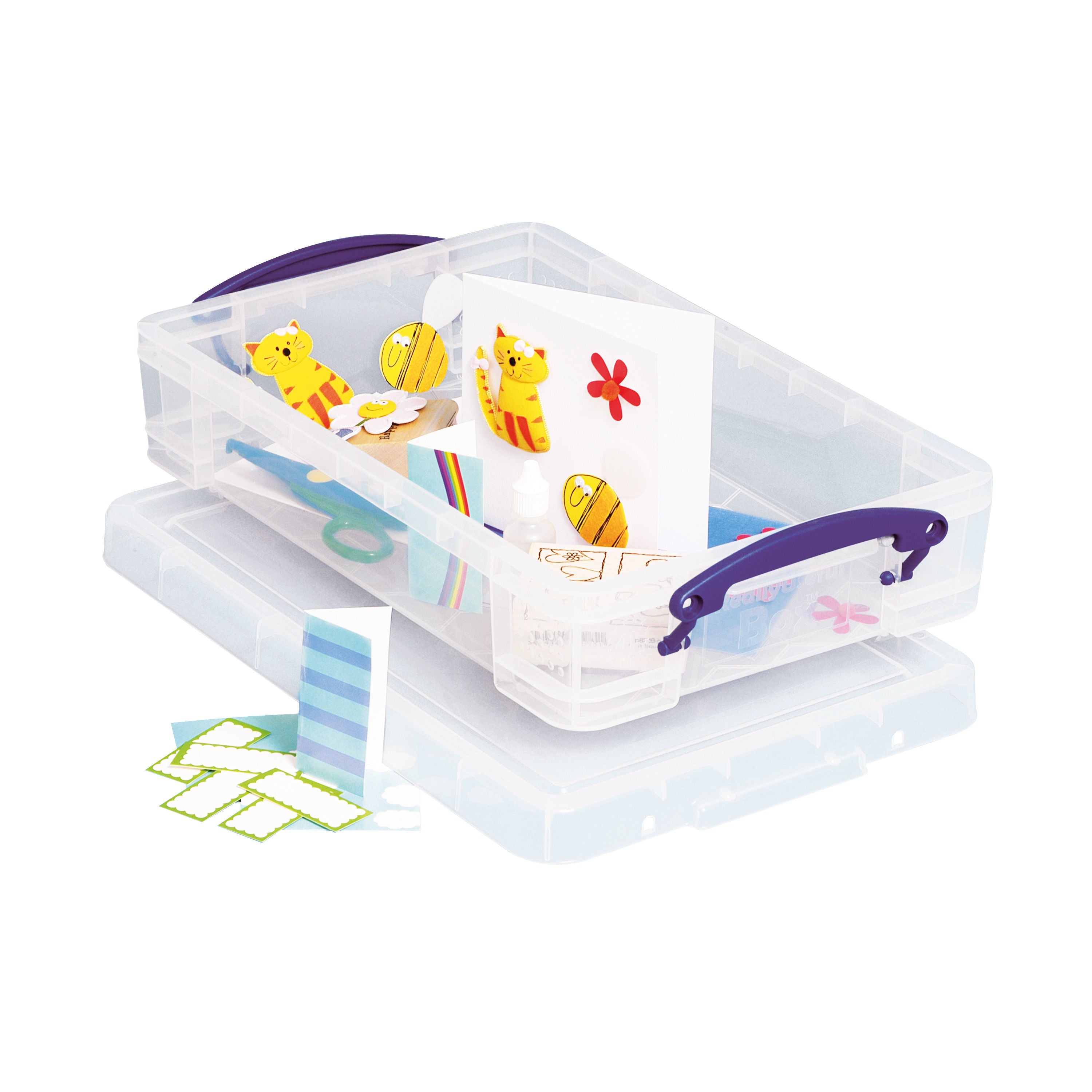 Really Useful 4L Plastic Storage Box with Lid 395x255x80mm Clear KING4C_2