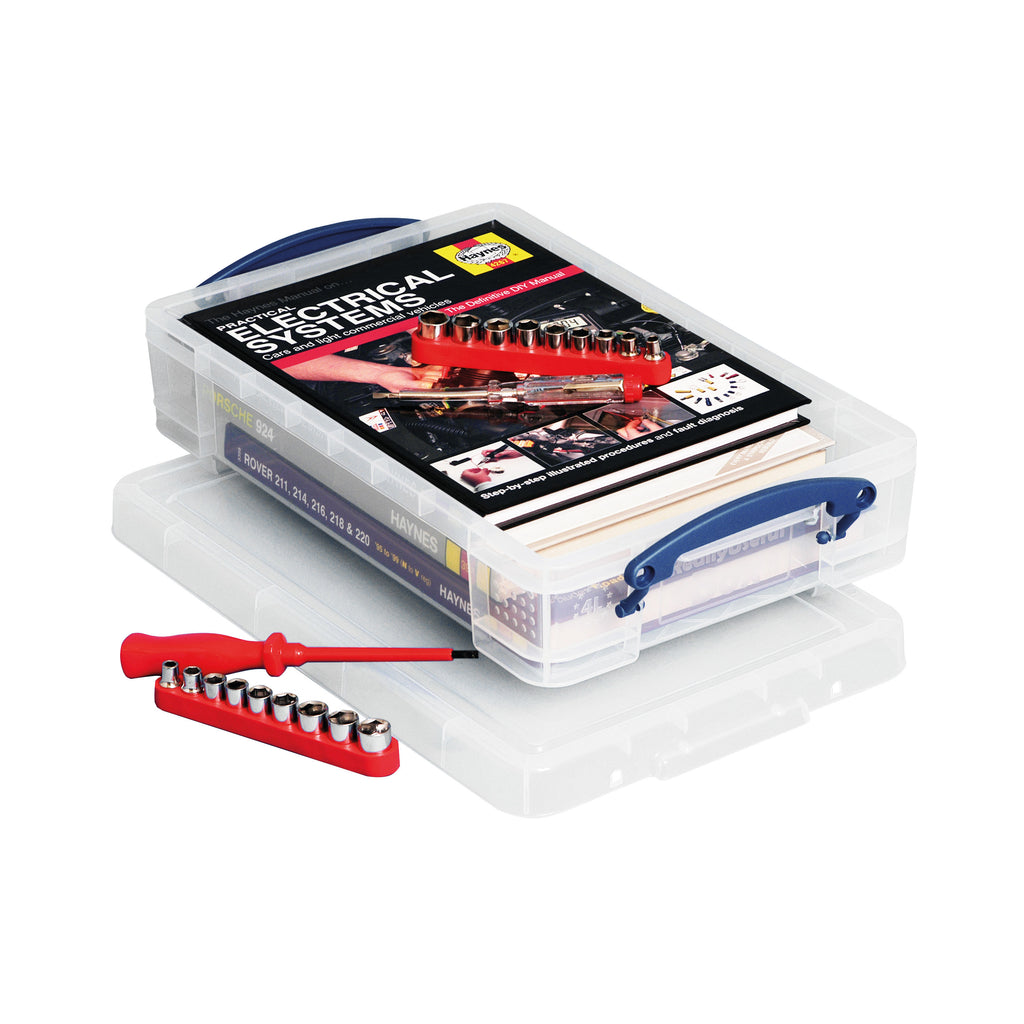 Really Useful 4L Plastic Storage Box with Lid 395x255x80mm Clear KING4C_3