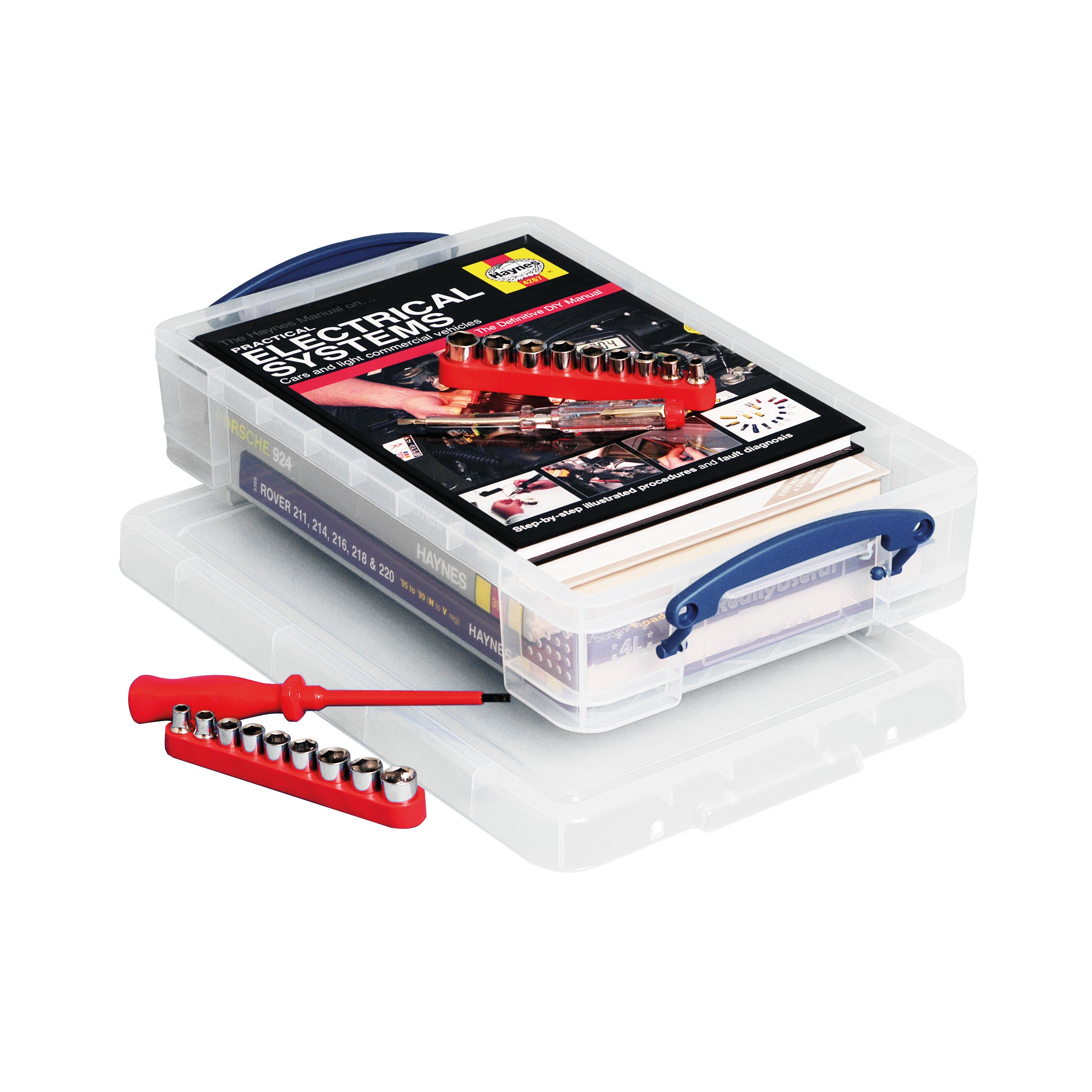 Really Useful 4L Plastic Storage Box with Lid 395x255x80mm Clear KING4C_3