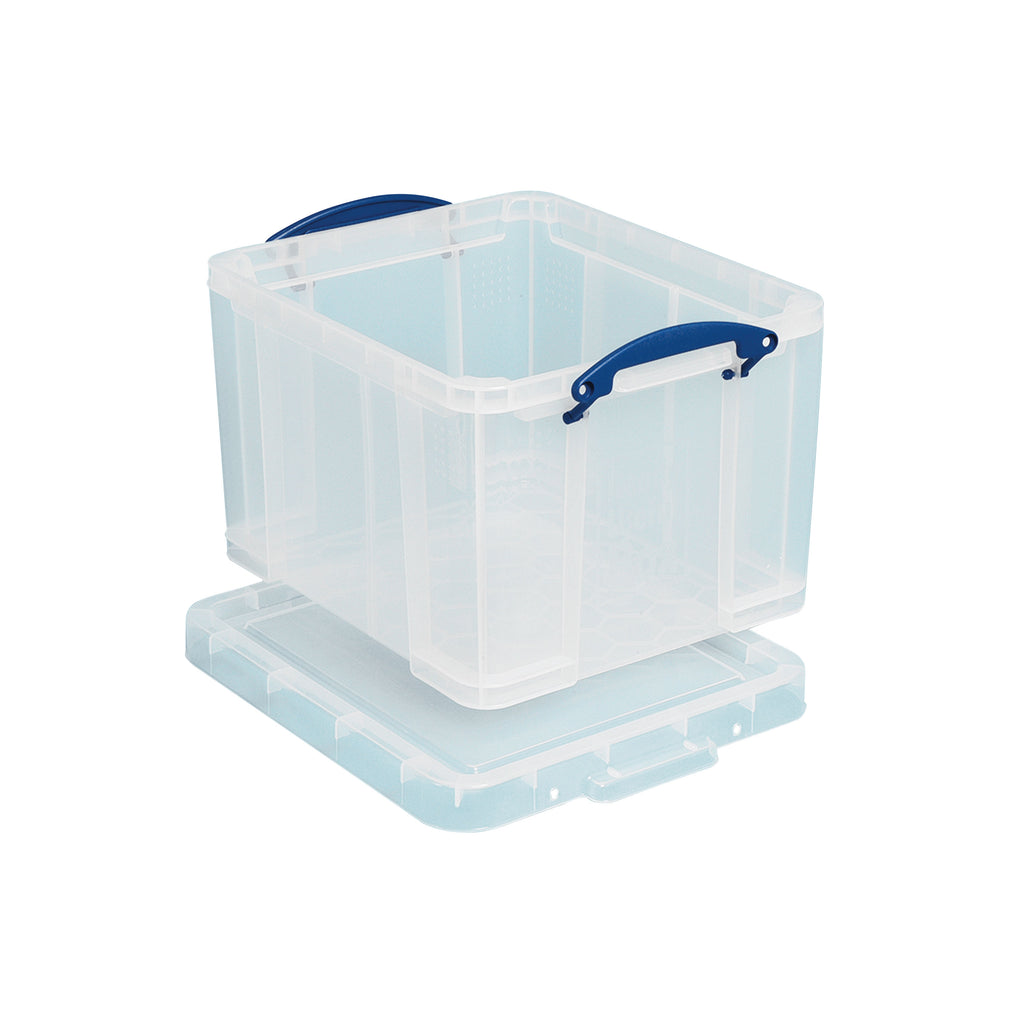 Really Useful 35L Plastic Storage Box With Lid W480xD390xH310mm Clear 35C_3