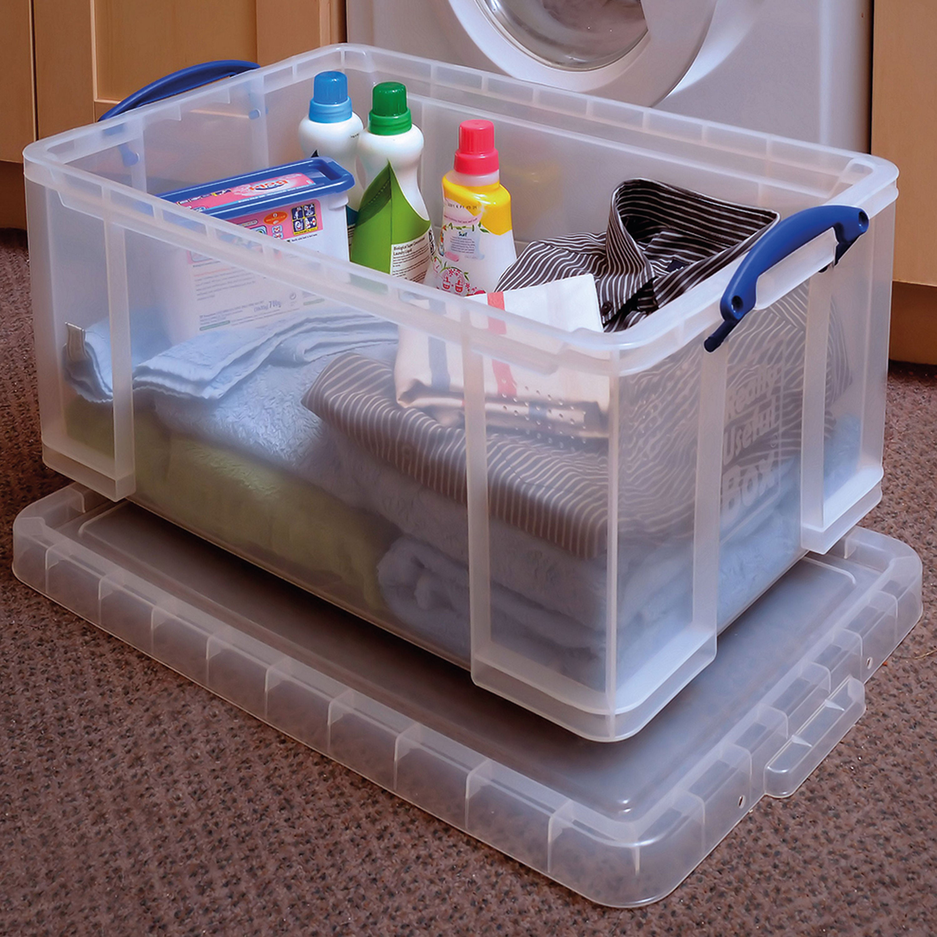 Really Useful 48L Plastic Storage Box 600x400x310mm Clear 48C_3