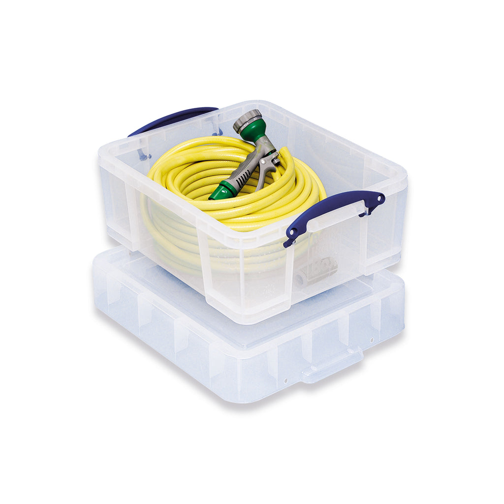 Really Useful 18L Plastic Storage Box with Lid L480xW390xD200mm CD/DVDs Clear EBCCD_2