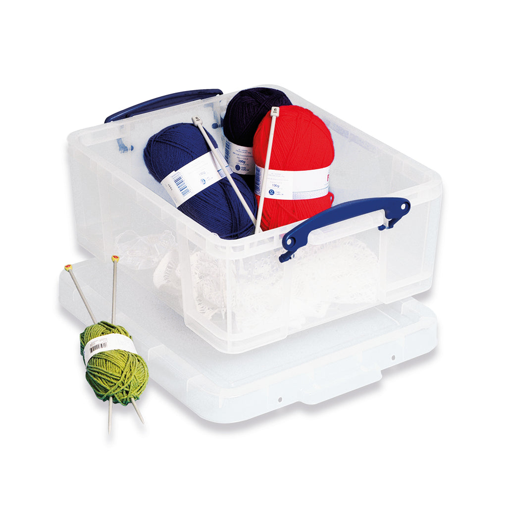Really Useful 18L Plastic Storage Box with Lid L480xW390xD200mm CD/DVDs Clear EBCCD_3