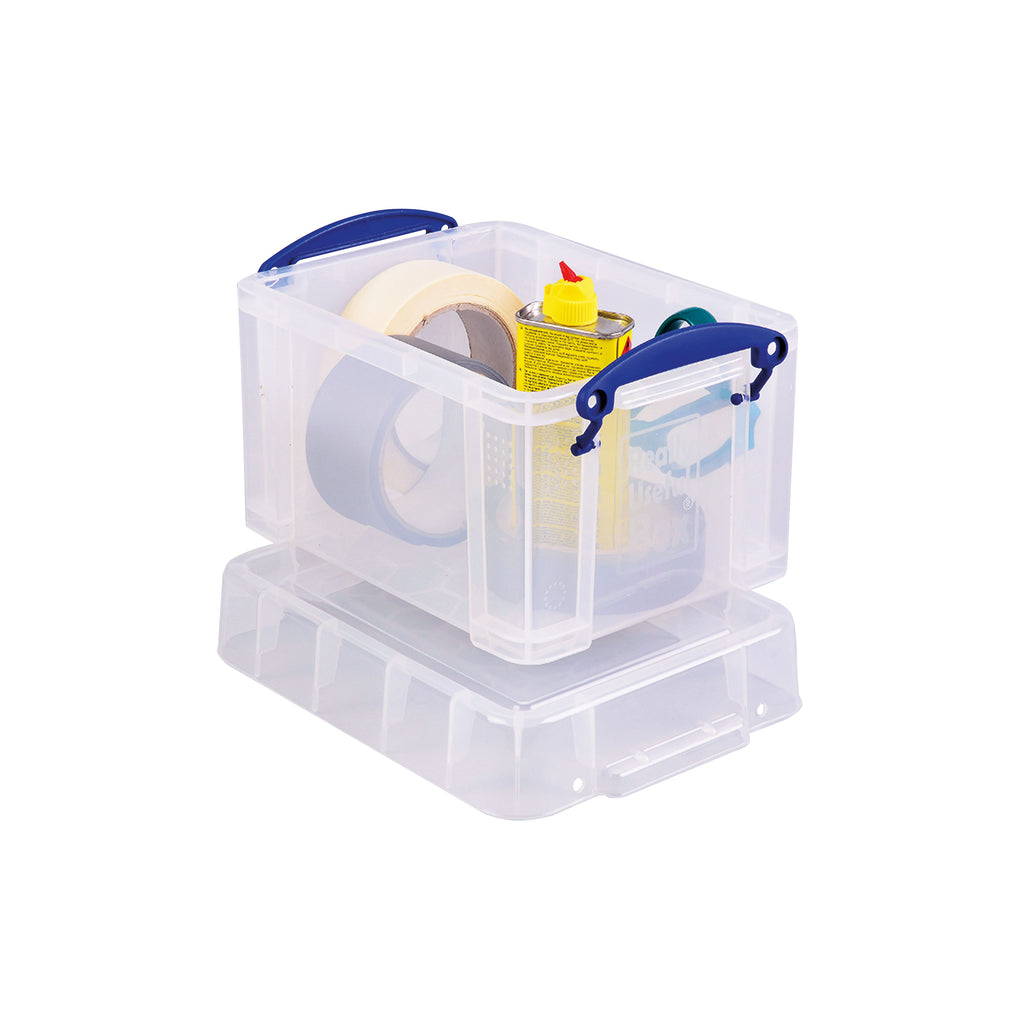 Really Useful 3L Plastic Storage Box with Lid 245x180x160mm Clear 3C_2