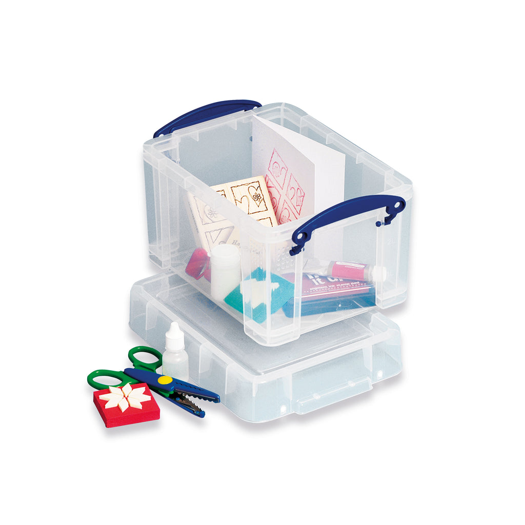 Really Useful 3L Plastic Storage Box with Lid 245x180x160mm Clear 3C_3