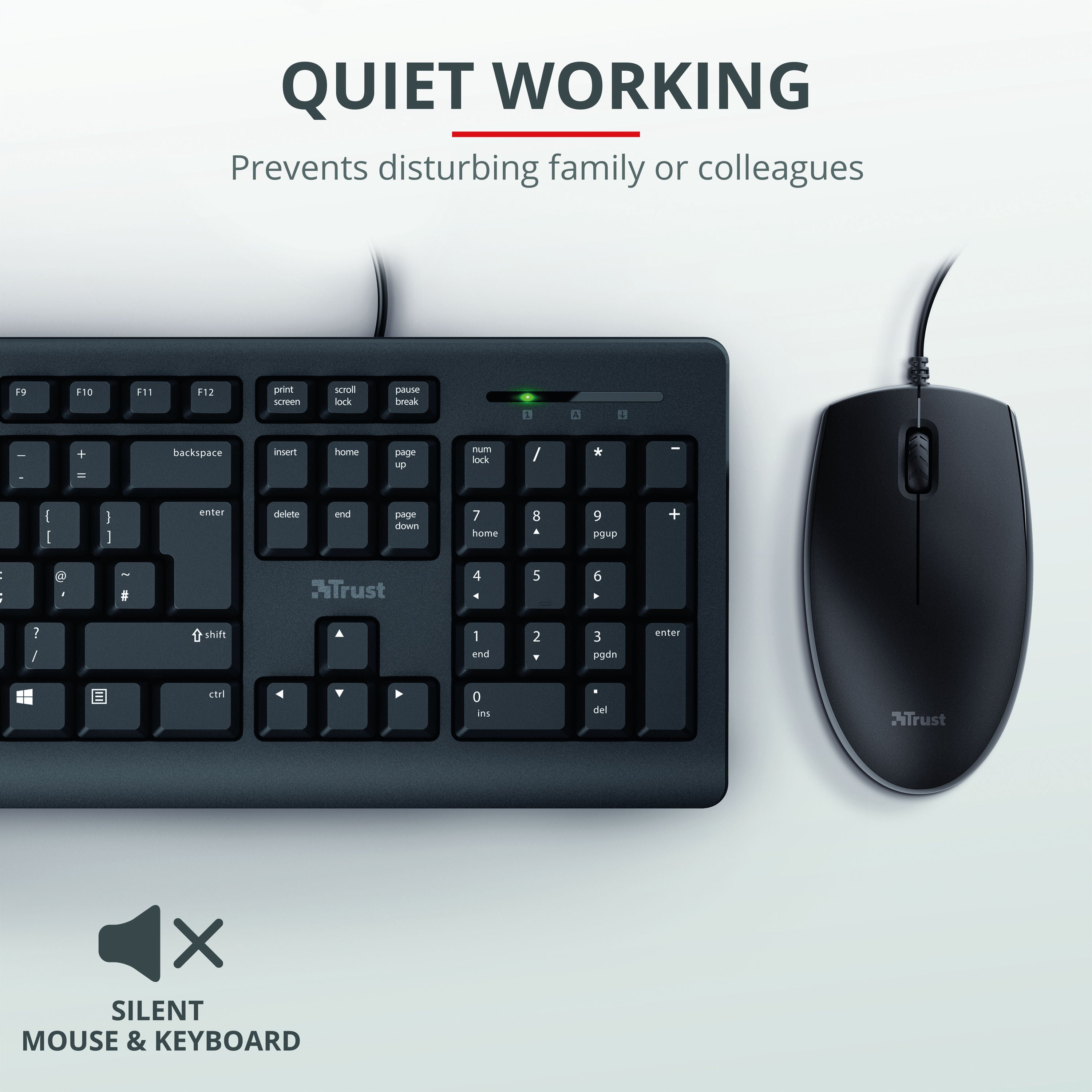 Trust TKM-250 Wired Keyboard And Mouse Set Black UK 23979_5