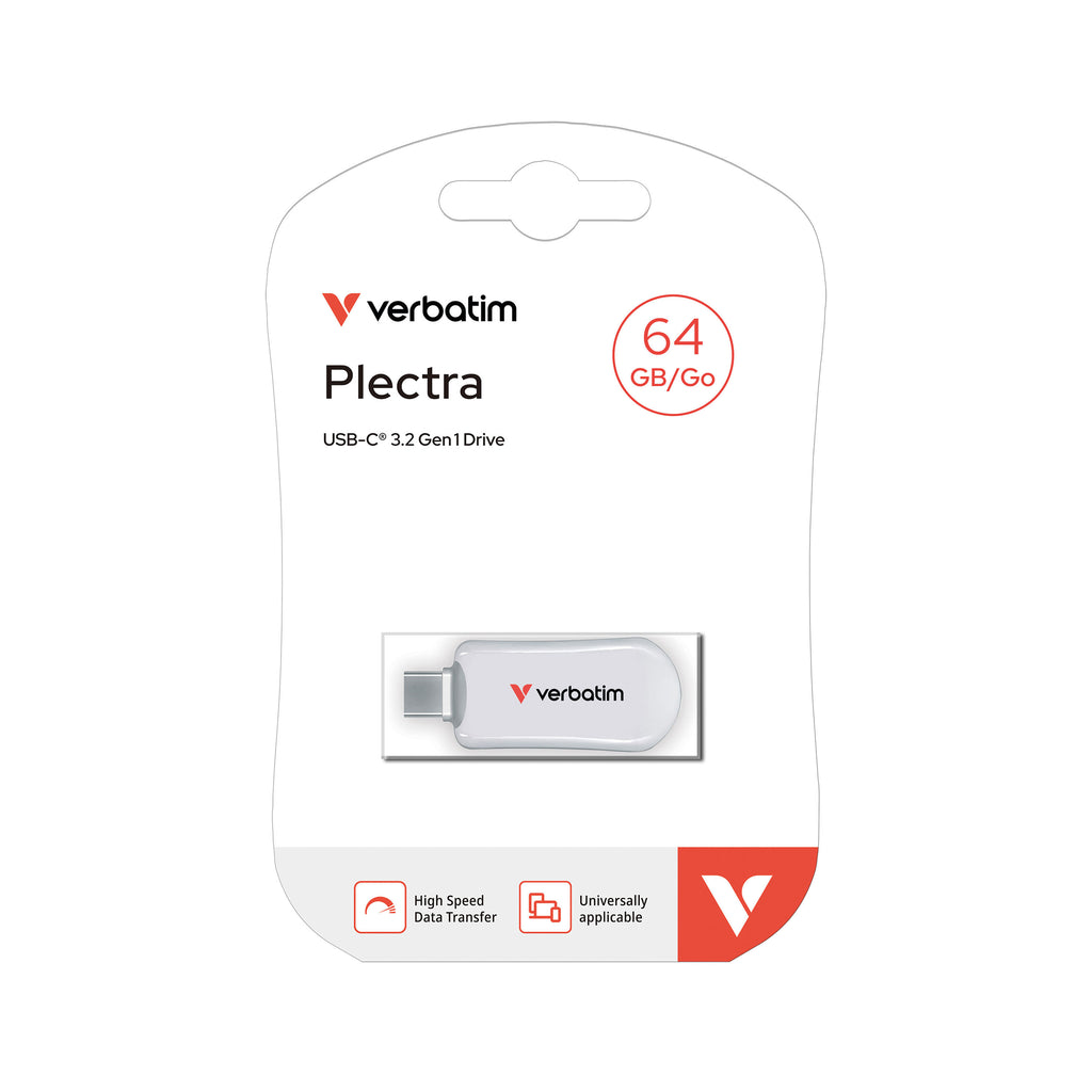 Verbatim Plectra USB-C Flash Drive 64GB White 30228_3