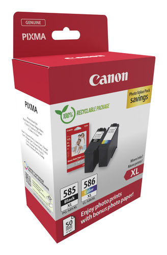 Canon PG-585XL/CL-586XL Ink Cartridges High Yield K/CMY + 4 x 6 in Photo Paper Value Pack 6204C005_3